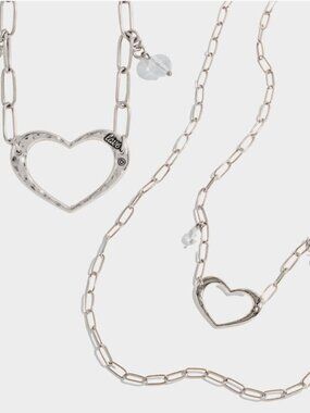 Katia Designs Jewelry Silver LOVE Open Heart Layering Necklace